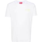 Camisetas blancas de algodón de cuello redondo manga corta con cuello redondo con logo Diesel talla XXL para hombre 