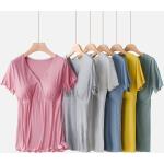 Camisetas lila de algodón de manga corta tallas grandes manga corta lavable a mano talla 3XL para mujer 