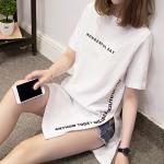 Camisetas blancas de poliester de manga corta tallas grandes manga corta informales talla XXL para mujer 