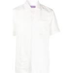 Camisas blancas de algodón de lino  rebajadas manga corta Ralph Lauren Purple Label para hombre 