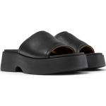 Sandalias negras de cuero con plataforma acolchadas Camper talla 35 para mujer 
