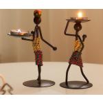 Candelabro de Metal Vintage hecho a mano, candelabro creativo, artesanías, candelabros de hierro forjado en miniatura, decoración