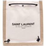 Mochilas estampadas blancas de piel con logo Saint Laurent Paris para hombre 