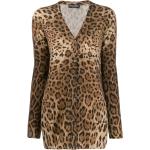 Cárdigans marrones manga larga con escote V leopardo Dolce & Gabbana talla 3XL para mujer 