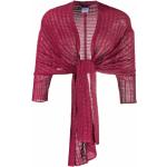 Cárdigans cortos rosas de viscosa tres cuartos metálico John Galliano con lazo Talla Única para mujer 