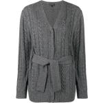 Cárdigans grises de lana manga larga con escote V de punto talla S de materiales sostenibles para mujer 