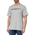 Camisetas grises de manga corta rebajadas tallas grandes manga corta con cuello redondo con logo Carhartt talla XXL para hombre 