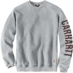 Camisetas grises de jersey de manga larga rebajadas manga larga con logo Carhartt talla L para hombre 