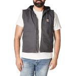 Carhartt Relaxed Fit Washed Duck Fleece-Lined Hooded Vest, Chaleco con capucha de los hombres, GRAVEL,