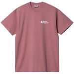 Camisetas orgánicas rosas de algodón de manga corta manga corta con cuello redondo con logo Carhartt Work In Progress talla M de materiales sostenibles para hombre 