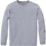 Camisas grises de algodón de manga larga manga larga con logo Carhartt Workwear talla M para mujer 