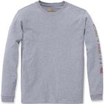 Camisas grises de algodón de manga larga manga larga con logo Carhartt Workwear talla XS para mujer 