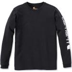 Camisas negras de algodón de manga larga manga larga con logo Carhartt Workwear talla L para mujer 