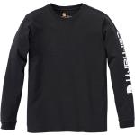 Camisas negras de algodón de manga larga manga larga con logo Carhartt Workwear talla XS para mujer 
