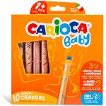 Carioca Baby Crayons 3in1 | Super Lápices de Colores 3 en 1, Lápices de Colores, Acuarelas y Ceras, Todo en 1. Colores Surtidos, 10 Uds.