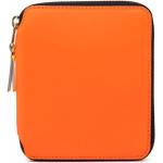 Billetera naranja de cuero con logo Comme des Garçons para mujer 