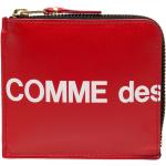 Billetera rojas de cuero con logo Comme des Garçons para mujer 