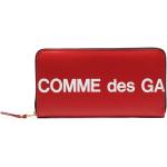 Billetera rojas de cuero con logo Comme des Garçons para mujer 