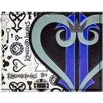 Kingdom Hearts II Símbolos & Emblema de Corazón Billetera/Cartera Bi-Fold con Porta-ID & Tarjetero, Negro