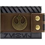 Star Wars Rogue One Rebel Emblema Metálico con Botón Billetera/Cartera Bi-Fold para ID & Tarjetero, Marrón