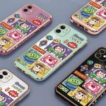 Cartoon Toy Story Woody Buzz Lightyear Soft Square Edge Pattern Plated Phone Shell Luxury Plating TPU Phone Case for Huawei Honor