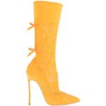 Botas amarillas de tela de piel  rebajadas con tacón de aguja Casadei talla 39 para mujer 
