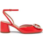 Zapatos destalonados rojos de cuero con tacón de 5 a 7cm Casadei talla 39,5 para mujer 