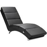 Sofás chaise longue negros de cuero rebajados modernos acolchados 