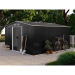 Caseta de jardín de acero galvanizado gris MANSO - 12,5 m²