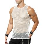 Camisetas interiores transparentes de tejido de malla sin mangas talla M para hombre 