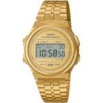 Relojes dorados de oro de pulsera rebajados con fecha digital vintage Casio para mujer 