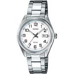 Relojes blancos con cadena rebajados impermeables con fecha Casio para mujer 