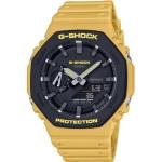 Relojes amarillos de resina de pulsera con calendario perpetuo Cuarzo Casio para hombre 