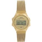 Relojes dorados de acero inoxidable de pulsera impermeables digital con logo Casio para mujer 
