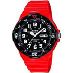 Relojes rojos de resina de pulsera impermeables con fecha Casio 10 Bar para hombre 