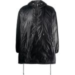 Abrigos negros de poliester con capucha  manga larga impermeables con logo Saint Laurent Paris talla XS para hombre 