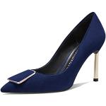 Zapatos azul marino de denim de tacón de verano talla 35 para mujer 