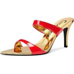 Zapatos destalonados dorados de verano con tacón de aguja de punta abierta con tacón de 3 a 5cm talla 40 para mujer 