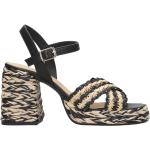 Sandalias multicolor de cuero de tiras de verano de punta cuadrada con tacón más de 9cm Castañer talla 40 para mujer 