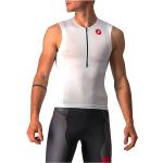 Trajes blancos de jersey de triatlón rebajados sin mangas Castelli Free talla S para hombre 