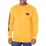 Camisetas amarillas de cuello redondo manga larga con cuello redondo con logo Caterpillar con lazo talla L para hombre 