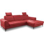 Sofás rojos de metal de piel con reposacabezas ajustable modernos acolchados Cavadore para 5 personas 