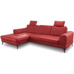 Sofás rojos de metal de piel con reposacabezas ajustable modernos acolchados Cavadore para 5 personas 