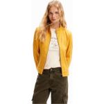 Abrigos cortos amarillos de poliester manga larga Desigual talla XL de materiales sostenibles para mujer 
