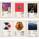 CBOSNF Kanye West Póster 6 Piezas Kanye Póster de álbum Firmado de Música,para Dormitorio Diseño Moderno La Familia Poster La Serie,20x25cm Sin enmarcar