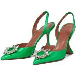 Sandalias verdes de tacón sexy para mujer 