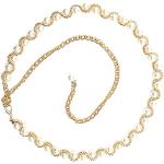 Cinturones grises de perlas con hebilla  largo 105 vintage con perlas para mujer 