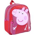 Mochilas escolares rosas Peppa Pig con detalles reflectantes acolchadas infantiles 