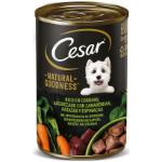 Cesar Natural Goodness comida húmeda para perros adultos en lata con cordero, zanahorias, patatas y espinacas - Lata de 400 gr