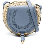 Bolsos satchel azules de rafia rebajados con logo Chloé Marcie con tachuelas para mujer 